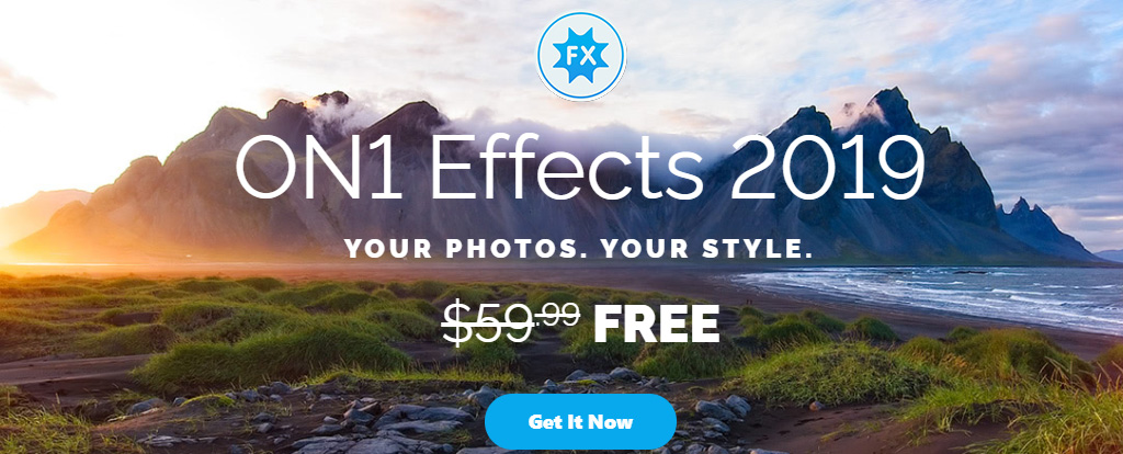 Nhanh tay nhận miễn
phí trọn đời phần mềm chỉnh sửa ảnh On1 Effects 2019 trị giá
59.99 USD