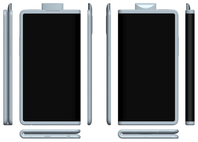Oppo đệ trình sáng
chế smartphone màn hình gập với camera popup, 4 viền màn
hình mỏng đều nhau