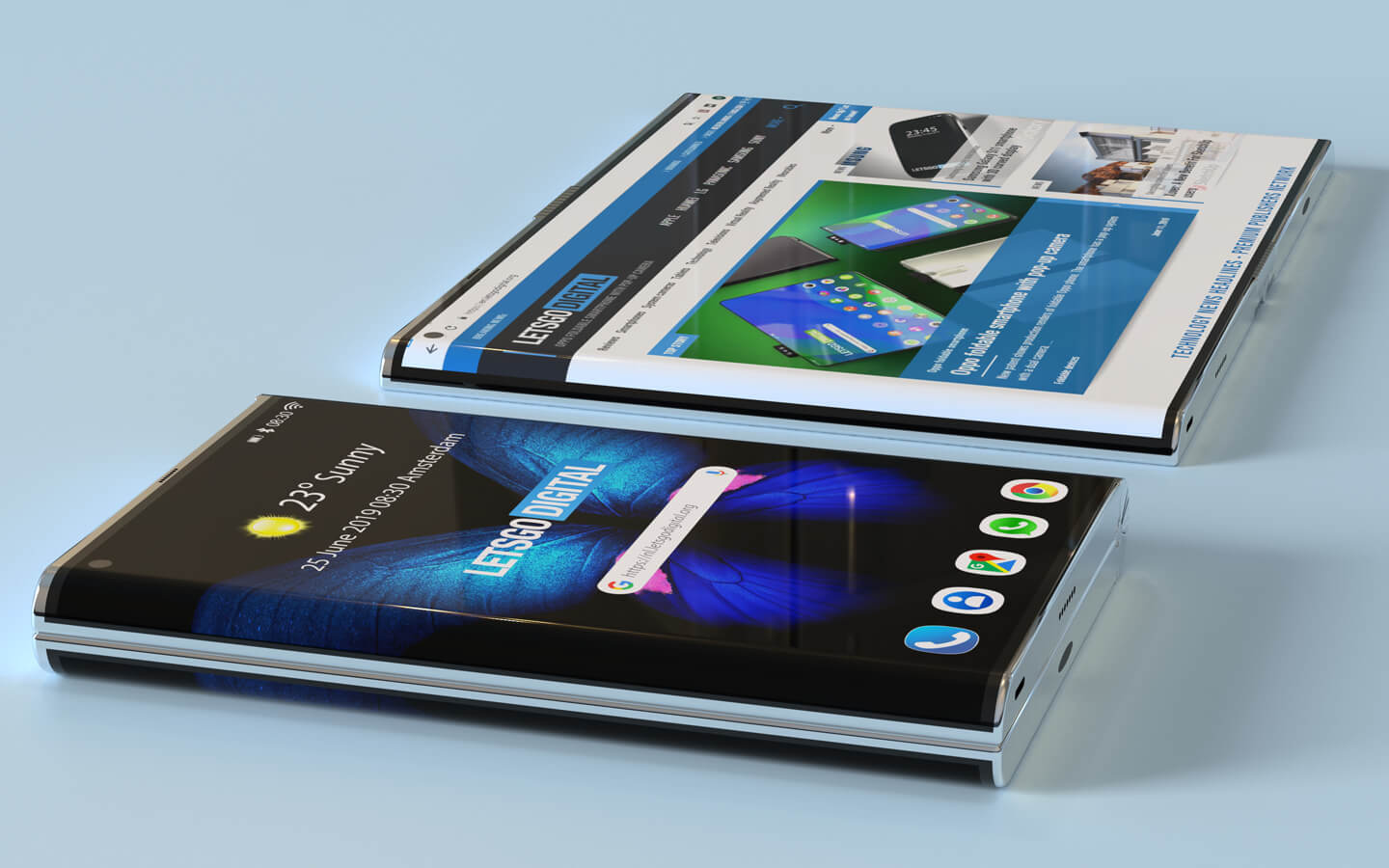 Ngắm concept Galaxy Fold tuyệt đẹp với màn hình
gập ra ngoài được dựng từ bằng sáng chế của Samsung