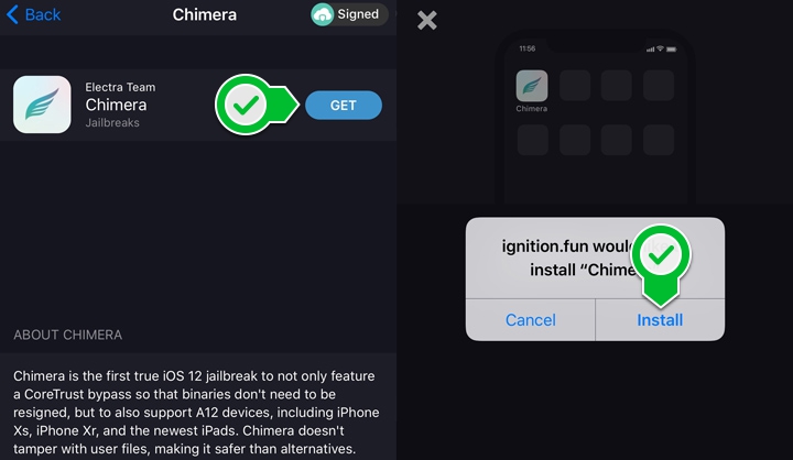 
						Chimera nhận bản cập nhật mới, hỗ trợ jailbreak 12.1.3
- 12.2 (12.3 beta) cho các thiết bị sử dụng chip A7 - A11
					