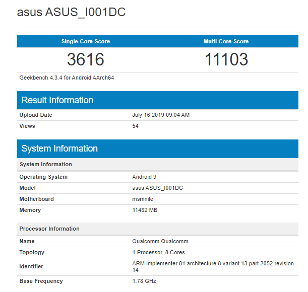 Lộ điểm benchmark của
ASUS ROG Phone 2 trên Geekbench: Snapdragon 855 Plus không
cao hơn bao nhiêu so với Snapdragon 855