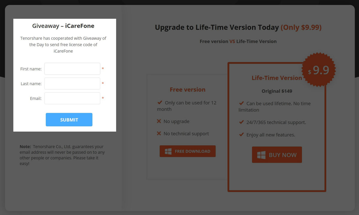 iCareFone: Phần mềm
hỗ trợ quản lý dữ liệu iOS/ iPad trị giá 35,95 USD đang được
miễn phí bản quyền