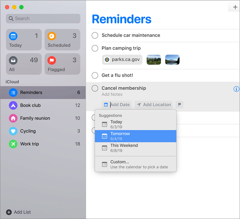 Ứng dụng Reminder đã
có sự cải tiến mạnh mẽ trong iOS 13 và macOS Catalina