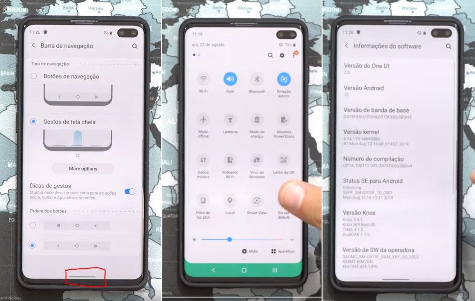 Những hình ảnh đầu
tiên về Android 10 và One UI 2.0 trên Galaxy S10+, với thao
tác điều hướng cử chỉ mới