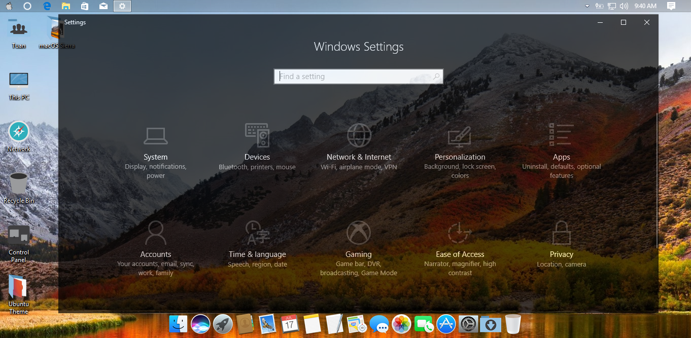 Hướng dẫn cài đặt
theme macOS High Sierra tuyệt đẹp cho Windows 10