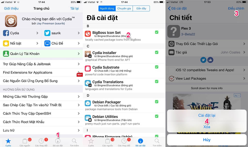 Hướng dẫn xóa
jailbreak iOS 12.4 trên iPhone, iPad sử dụng unc0ver và
Chimera