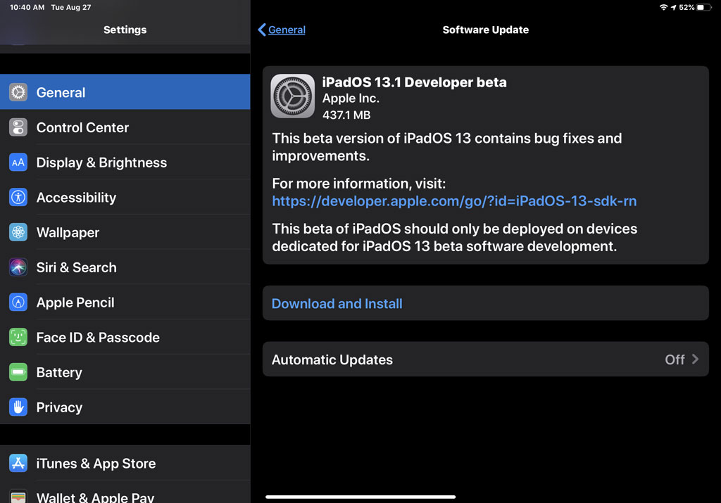 Apple phát hành iOS
13.1 và iPadOS 13.1 beta 1, mời các bạn cùng cập nhật và
trải nghiệm