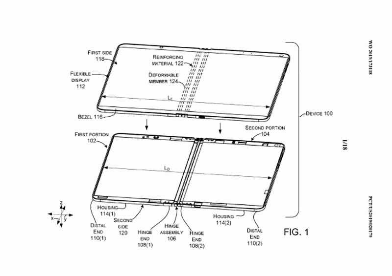 Lộ bằng sáng chế bản
lề sử dụng bản lề chất lỏng mới của Microsoft, có thể sử
dụng trên thiết bị surface màn hình gập