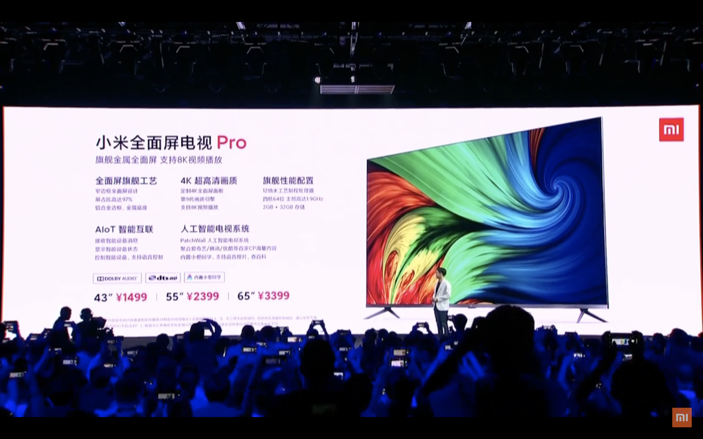 Xiaomi ra mắt Mi TV
Pro với thiết kế tràn viền 97%, hỗ trợ độ phân giải 8K, giá
bán chỉ từ 210 USD