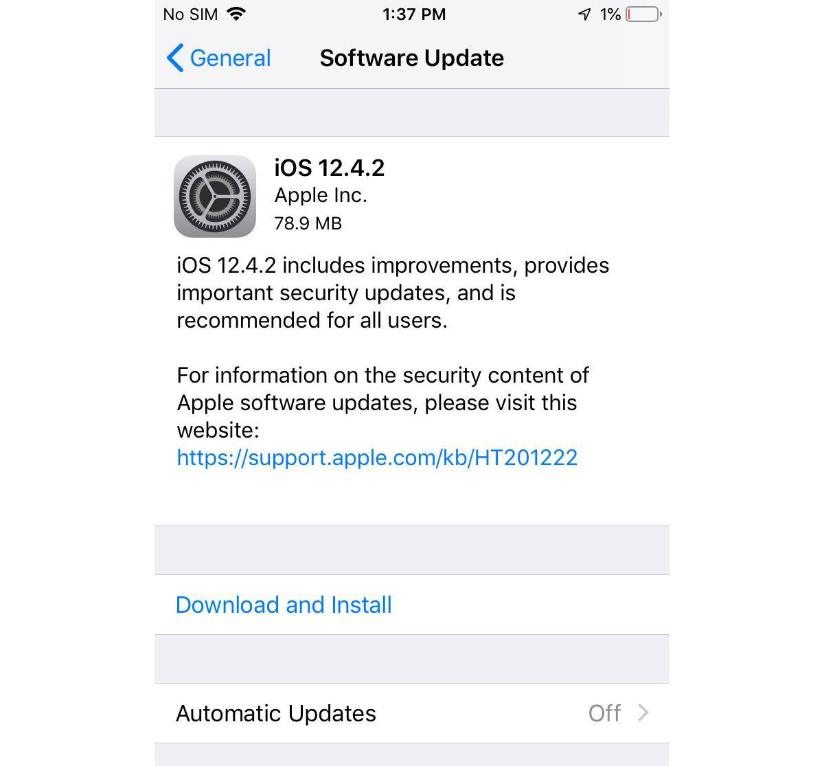 Apple phát hành phiên
bản iOS 12.4.2 cho các dòng máy iPhone, iPad không được hỗ
trợ lên iOS 13
