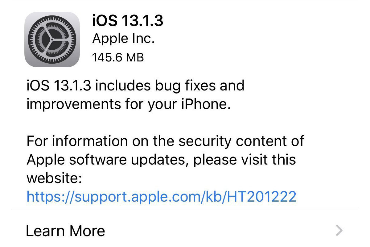 Apple phát hành iOS
và iPadOS 13.1.3 chính thức, tập trung sửa lỗi và cải thiện
hiệu năng