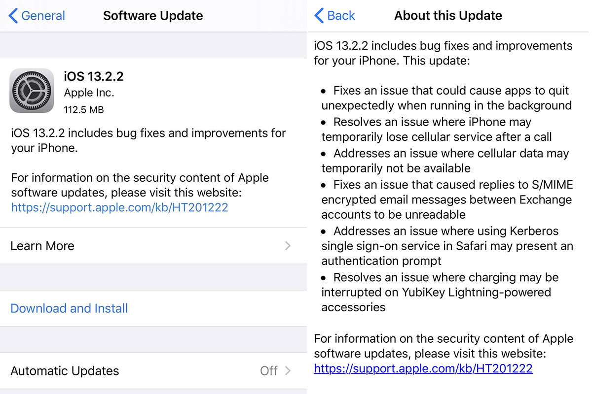 Apple phát hành iOS
13.2.2, khắc phục lỗi đa nhiệm trên iPhone, iPad ở phiên bản
trước, anh em lên ngay nhé