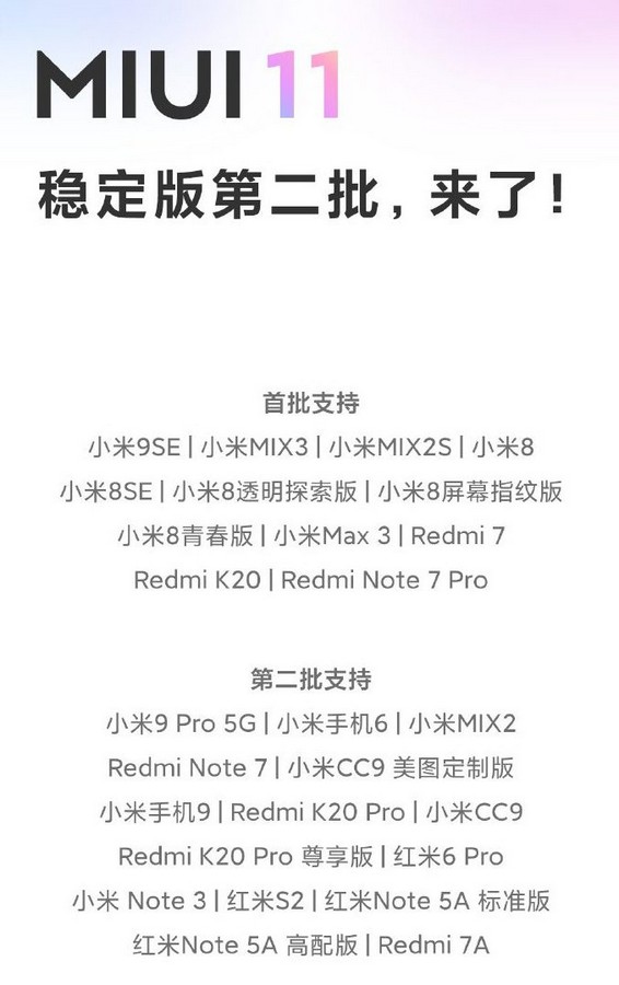 Xiaomi bố sung thêm
15 thiết bị vào danh sách được nhận bản cập nhật MIUI 11
Stable
