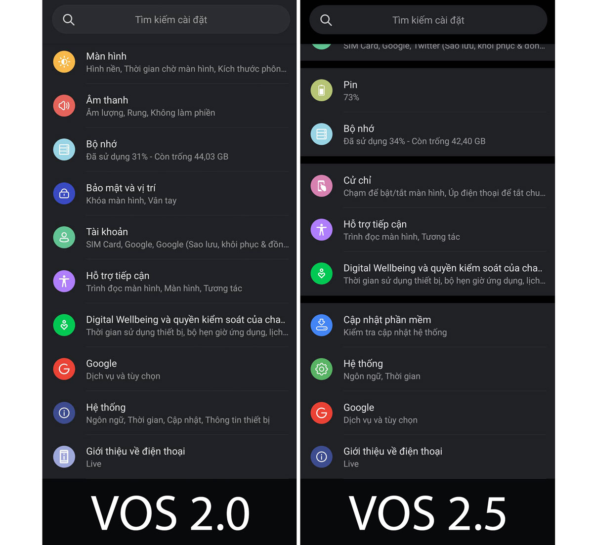 Vsmart cập nhật VOS
2.5 cho Vsmart Live, bổ sung nhiều tính năng mới quan trọng