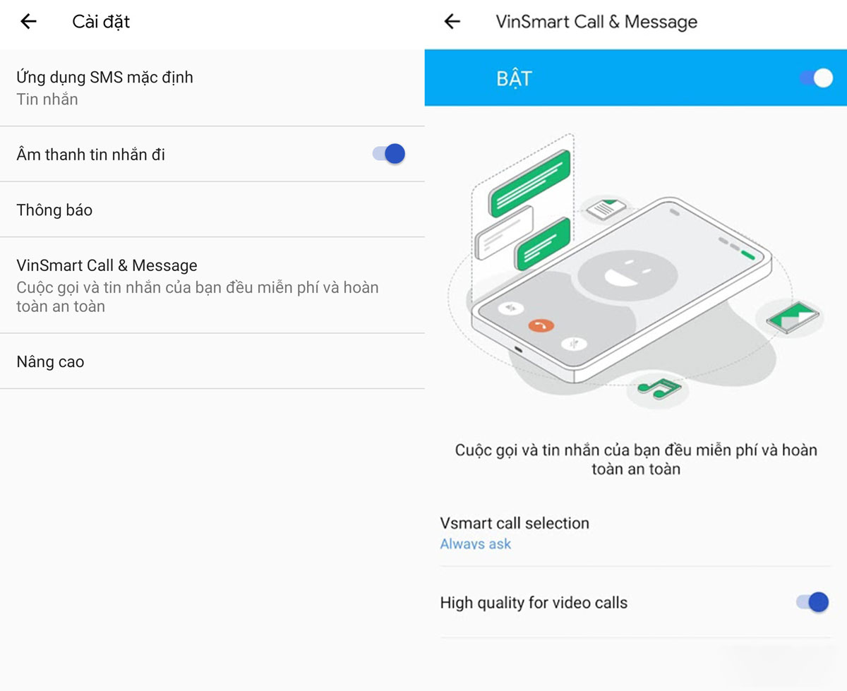 Vsmart ra mắt dịch vụ
Vmessage và Vcall tượng tự như iMessage và FaceTime trên
iPhone