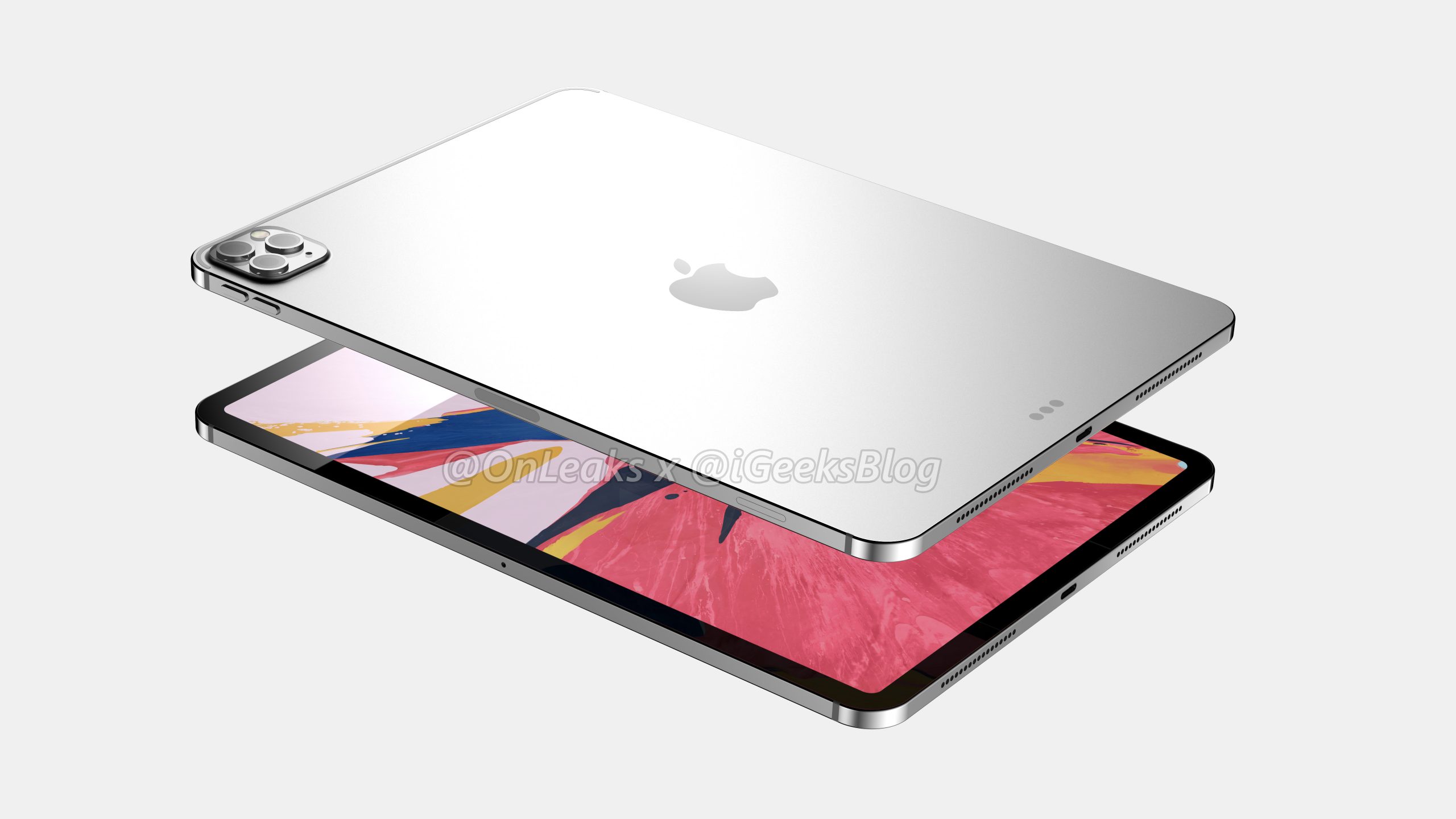 iPad Pro 2020 lộ ảnh render với thiết kế 3
camera tương tự iPhone 11 Pro