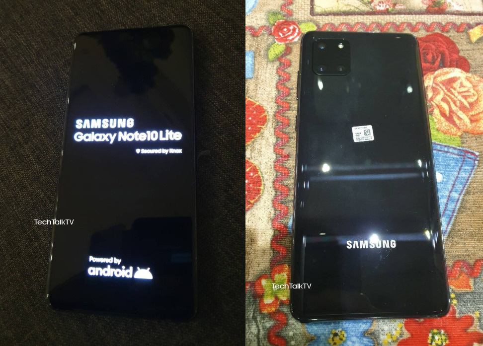 Galaxy Note 10 Lite
lộ ảnh thực tế với thiết kến màn hình phẳng, cụm camera sau
hình vuông