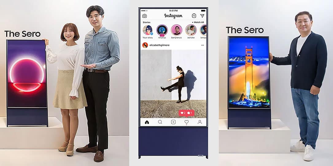 [CES 2020] Samsung ra
mắt Sero TV 43 inch, có thể xoay ngang dọc như smartphone để
lướt Facebook và xem video TikTok