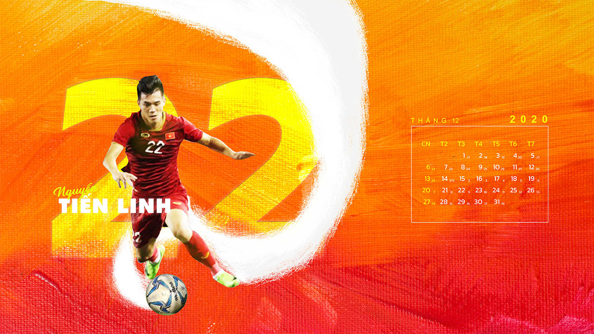 Chia sẻ bộ ảnh nền lịch năm 2020 cho máy tính
với hình các cầu thủ nổi tiếng của U23 Việt Nam