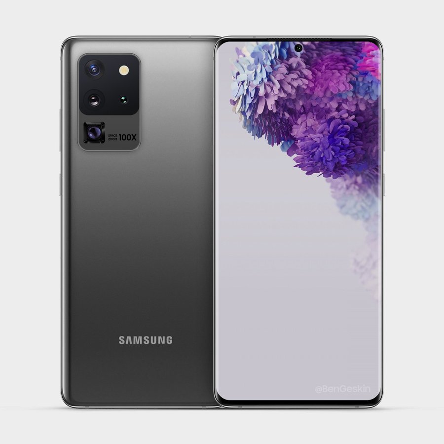Galaxy S20 Ultra lộ
hình ảnh render với camera zoom 100x