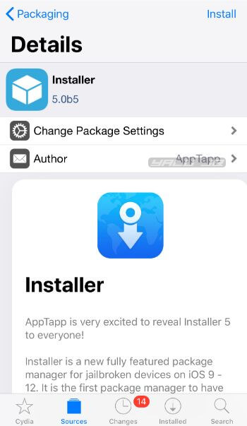 Hướng dẫn cài đặt
trình quản lý gói Installer 5 chính thức trên iPhone, iPad
đã jailbreak