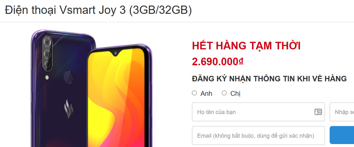 Chỉ sau 1 ngày thương
hiệu Việt VinSmart đã bán được 12.000 chiếc smartphone