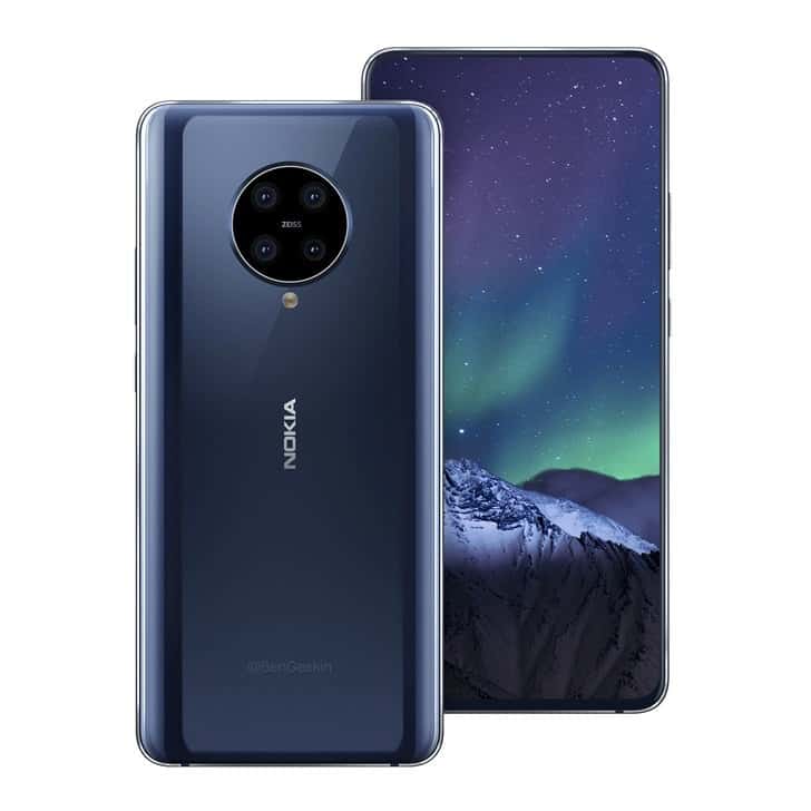 Nokia 9.2 lộ ảnh
render với cụm camera hình tròn và chỉ có 4 ống kính