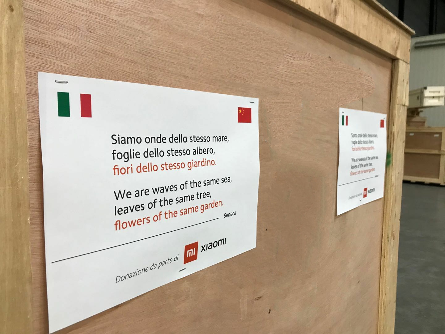 Xiaomi quyên tặng
khẩu trang cho Italy giữa thời điểm COVID-19 bùng phát