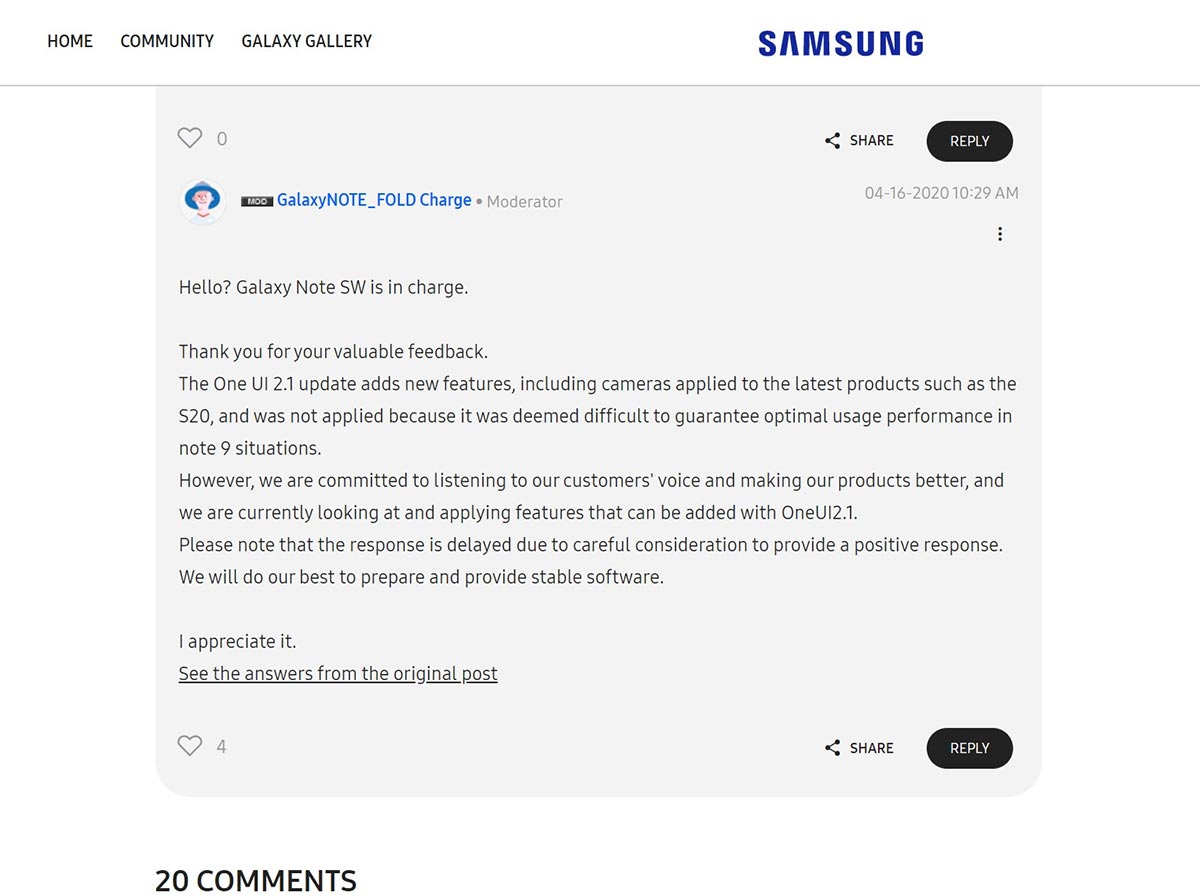 Samsung đang tiến
hành thử nghiệm One UI 2.1 trên Galaxy Note 9
