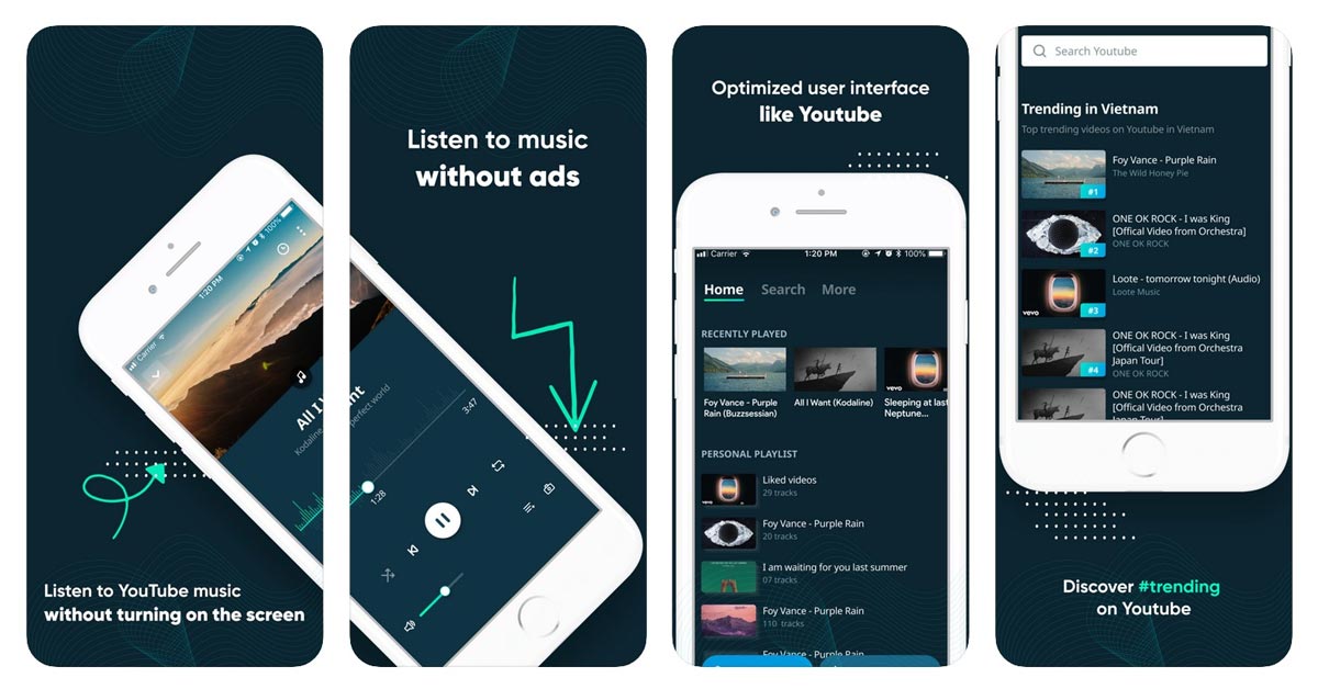 YouListen: Ứng dụng
nghe nhạc trên YouTube không quảng cáo, phát nhạc dưới nền
cho iPhone, iPad 