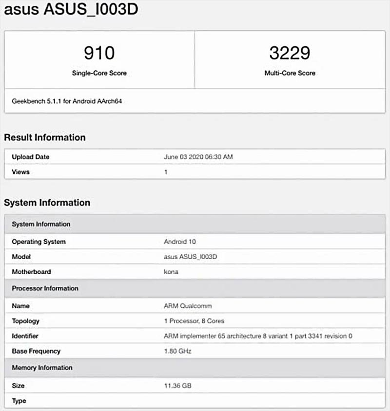 ASUS ROG Phone III lộ
điểm hiệu năng ấn tượng với chip Snapdragon 865 và RAM 12GB