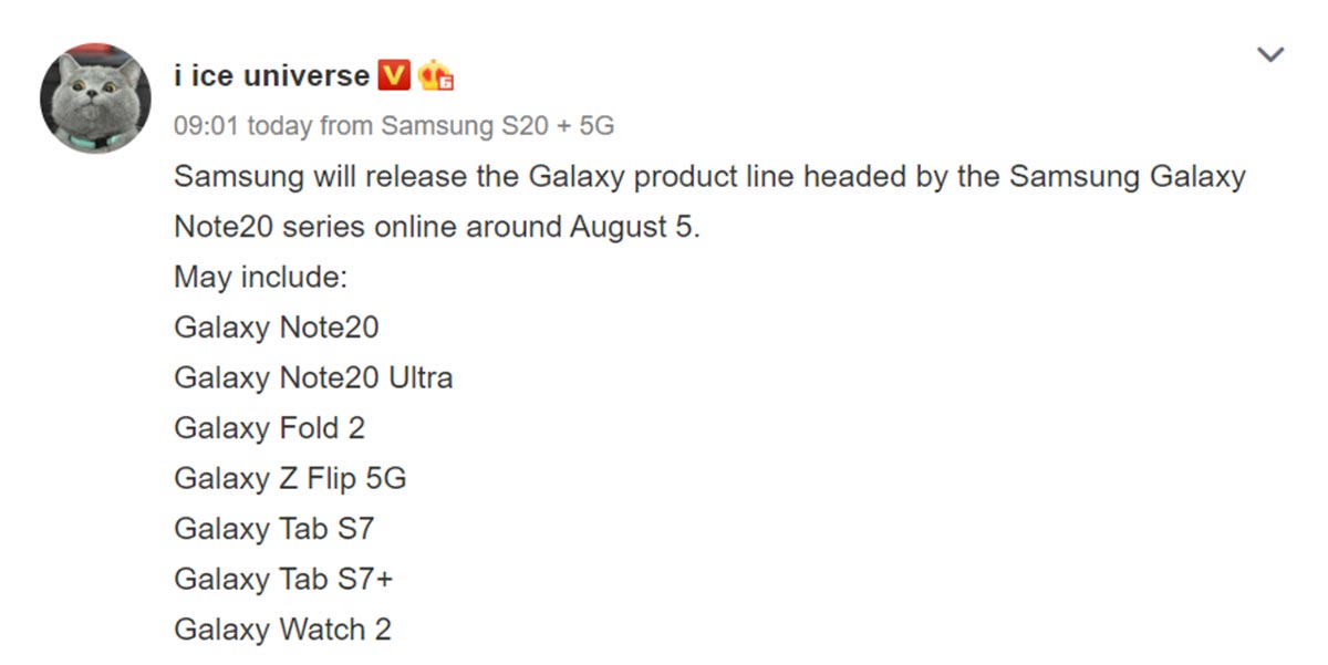 Samsung sẽ ra mắt
Galaxy Note 20, Note 20 Ultra và Galaxy Fold 2 vào 5/8?