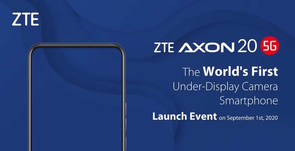 ZTE Axon 20 5G:
Smartphone với camera ẩn dưới màn hình đầu tiên trên thế
giới sẽ chính thức được ra mắt vào ngày 1 tháng 9