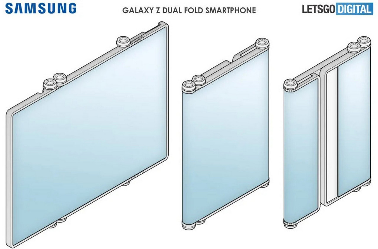 Samsung lộ bằng sáng
chế smartphone có màn hình gập hai lần với tên gọi Galaxy Z
Dual Fold
