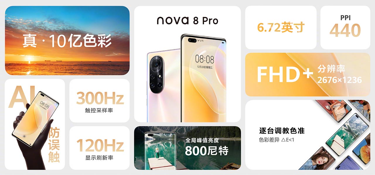 Huawei Nova 8 và Nova
8 Pro ra mắt: Kirin 985 5G, màn hình 120Hz 10-bit màu,
camera 64MP, sạc nhanh 66W, giá từ 11.6 triệu đồng