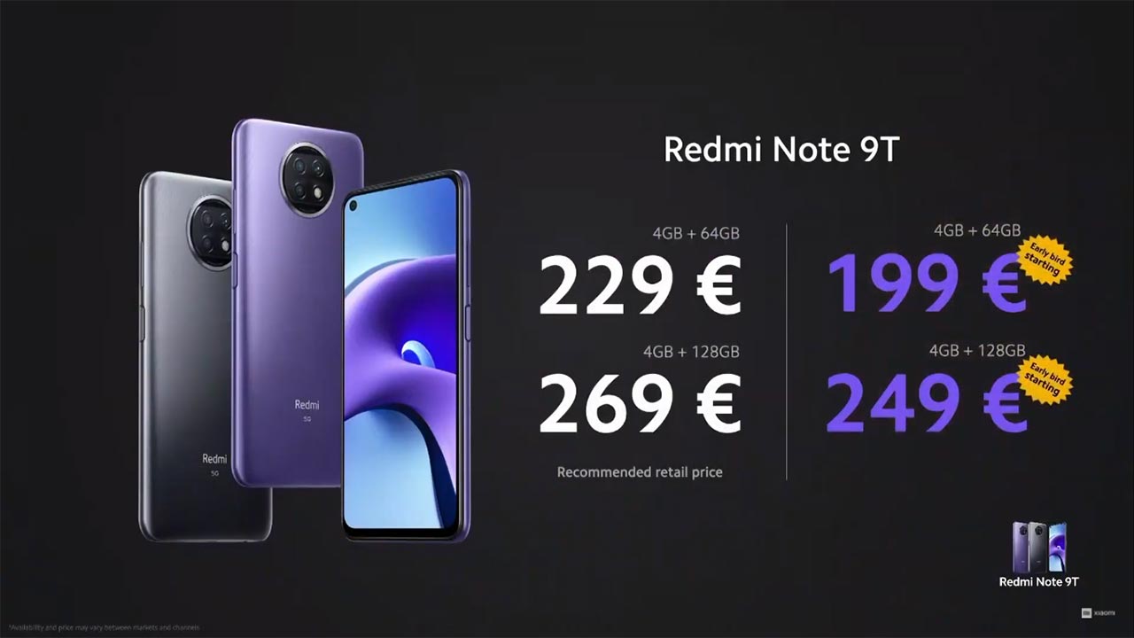Xiaomi ra mắt Redmi
Note 9T 5G với chip Dimensity 800U, hỗ trợ kết nối 5G, giá
khởi điểm 229 Euro (gần 6.5 triệu VNĐ)