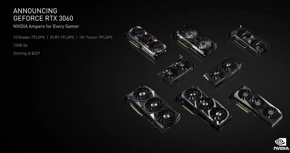 Nvidia ra mắt card đồ
họa GeForce RTX 3060 12GB, giá 329 USD