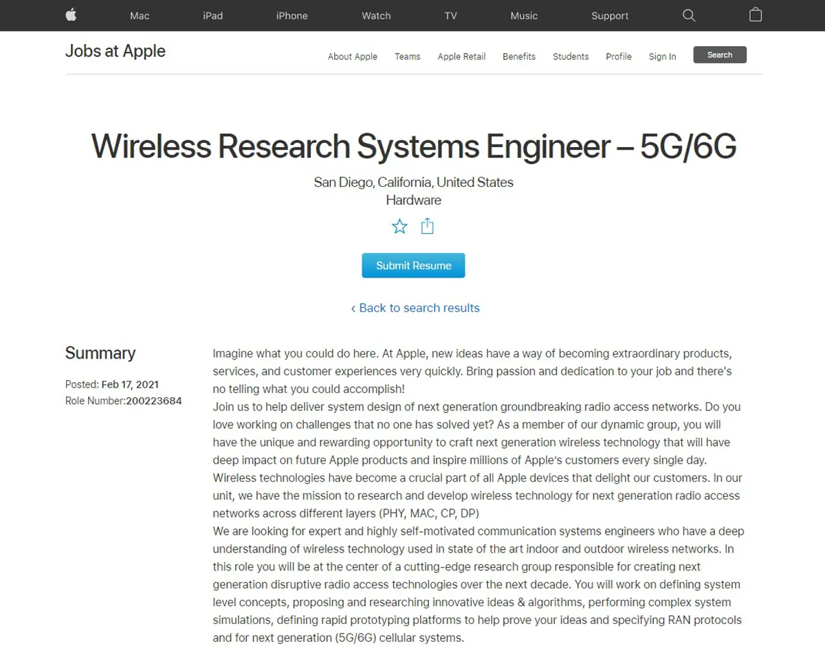 Apple thuê kỹ sư để
tự phát triển công nghệ 6G, định vượt mặt Qualcomm
