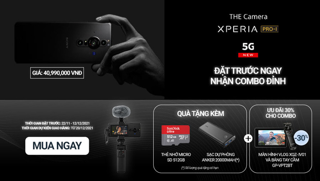 Sony công bố giá bộ
đôi Xperia Pro-I và Xperia 5 III tại VN: Từ 25.99 triệu đồng
tặng kèm nhiều quà