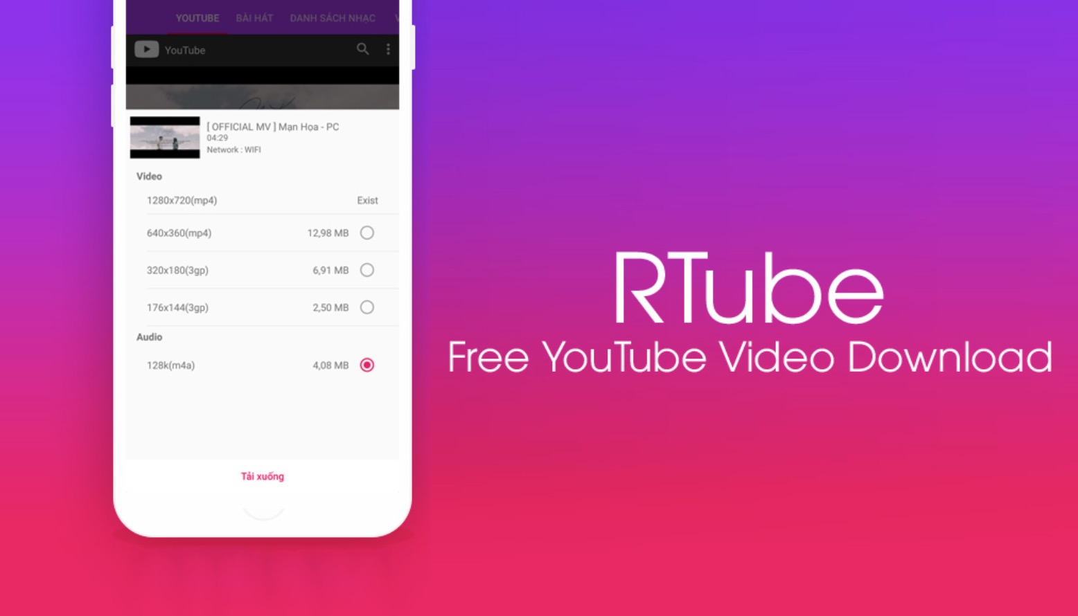 RTube: Ứng dụng miễn phí giúp tải video từ YouTube trên thiết bị Android