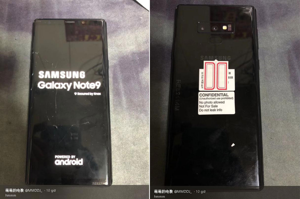 Hình ảnh thực tế đầu tiên của Samsung Galaxy Note 9 bị rò rỉ