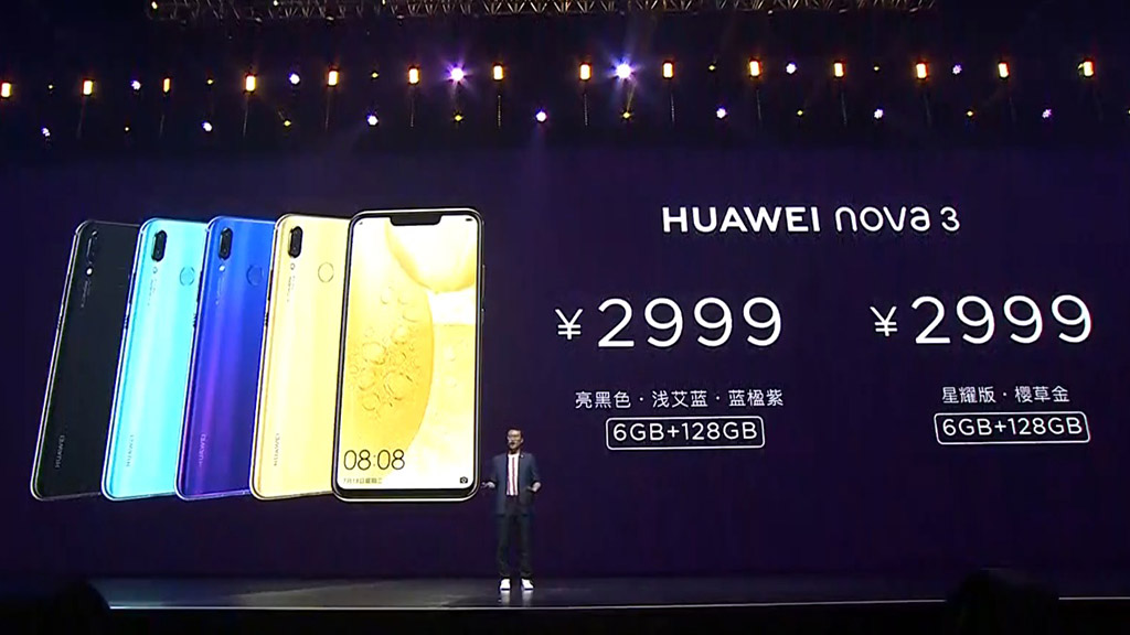 Huawei Nova 3/Nova 3i chính thức ra mắt với màn hình tai thỏ 6.3 inch, 4 camera, giá từ 6.9 triệu