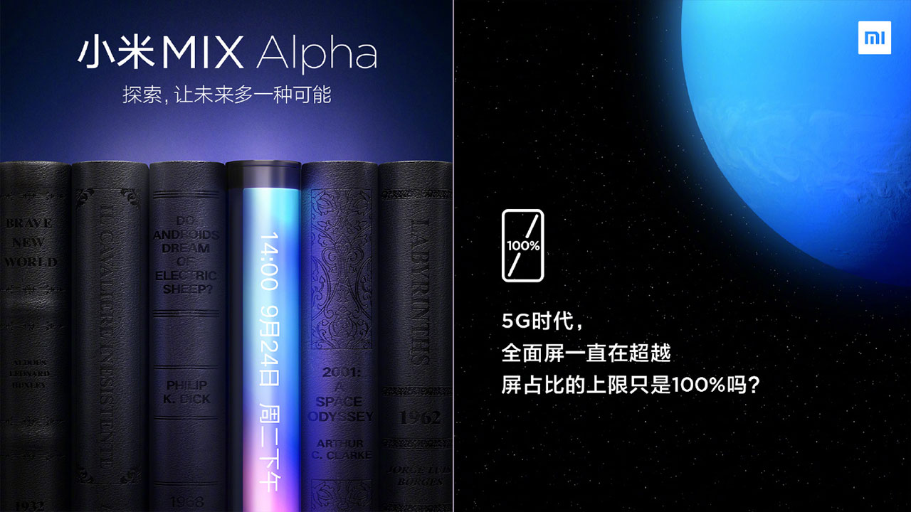 Xiaomi xác nhận ngày ra mắt Mi MIX Alpha với màn hình chiếm 100% mặt trước, hỗ trợ mạng 5G