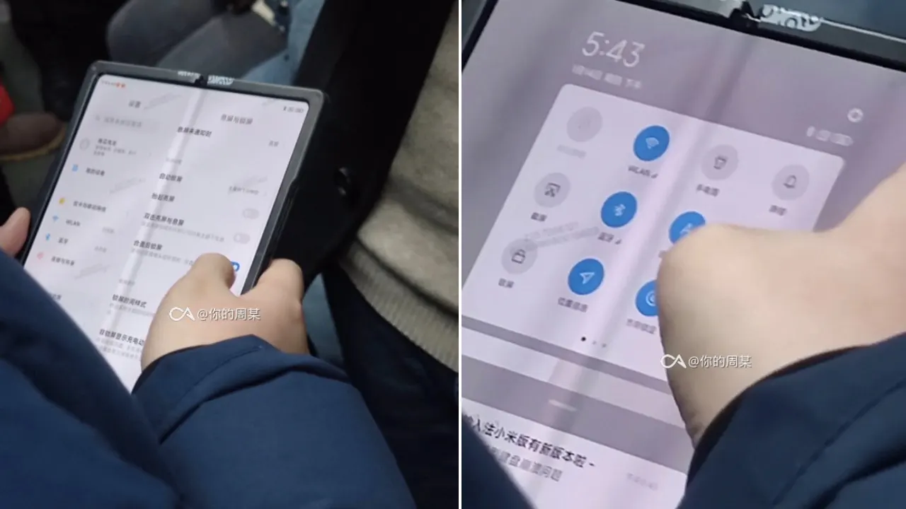 Rò rỉ hình ảnh thực tế chiếc smartphone màn hình gập của Xiaomi